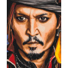 Vymalujsisam.sk Maľovanie podľa čísiel - Johny Depp 3 Veľkosť: 30x40cm, Rám: Bez rámu, iba zrolované plátno