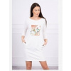 Šaty s grafikou 3D Bird biela
