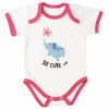 MBaby Bavlnené body s krátkym rukávom Sloníča So Cute bielo červené
