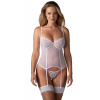 Korzet Obsessive Alissium corset & thong Farba: Biela, Veľkosť: M/L
