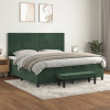 vidaXL Posteľný rám boxsping s matracom tmavozelený 200x200 cm zamat - Zelená - 116465-194443
