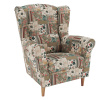 Kreslo ušiak CHARLOT Farba: patchwork Viorica 1