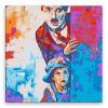 Maľovanie podľa čísel - Charley Chaplin vo farbách - 40x40 cm, bez dřevěného rámu - výroba CZ