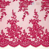 Luxusná fuchsiová čipka s vyšívanými kvetmi 1 m