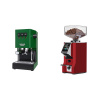 Gaggia Classic E24, green + Eureka Mignon Specialita Smart, CR ferrari red