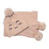 Zimná čiapka s brmbolcom + šál, Kitty, Baby Nellys - cappuccino, veľ. 54/58 Baby Nellys