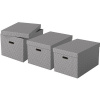 Esselte Home veľkosť L 35,5 x 30,5 x 51 cm, sivá – sada 3 ks