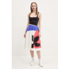 Šaty Desigual ONDAS LACROIX čierna farba, midi, áčkový strih, 25SWVK41 XS