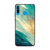 Lesklý kryt Mobiwear Glossy - Huawei P30 Lite - G024G - Zlatavý a zelenkavý mramor (Prémiové lesklé pouzdro, obal, kryt Mobiwear Glossy na mobil Huawei P30 Lite - G024G - Zlatavý a zelenkavý mramor, m