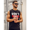 Čierne pánske tank top tričko s potlačou Bolf 14827A