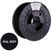 Tisková struna (filament) C-TECH PREMIUM LINE, PETG, dopravní černá, RAL9017, 1,75mm, 1kg 3DF-P-PETG1.75-9017