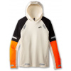 Brooks Run Visible Hoodie 2 reflexní mikina pánská Barva: Ecru/Fluoro Flash/Black, Velikost: S