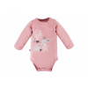 Eevi Body rozopínacie s dlhým rukávom MELLOW ružové - 50
