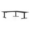 Rauman Výškovo nastaviteľný stôl OfficeTech Angle, 180 x 200 cm, čierna podnož, čierna