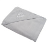 New Baby Detská froté osuška s výšivkou a kapuckou 100x100 sivá myška