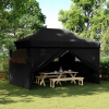 Pop-up párty stan so 4 stenami, čierny VidaXL