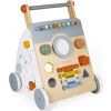 Janod Drevený vozík s viacnásobnou kolekciou Sweet Cocoon 9 aktivít farebné hračky pre deti chlapcov na prechádzky tiché kolieska 1 Jahr
