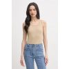 United Colors of Benetton dámsky top bavlnený s elastanom 3O4YDH01B béžová XL