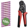 TRU COMPONENTS TC-13448588 krimpovacie spojka so zmršťovacou bužírkou 0.5 mm² 1.5 mm² úplne izolované červená 100 ks; TC-13448588