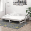 Rozkladacia denná posteľ 2x(90x200) cm, biela, borovicový masív-ForU-3083655