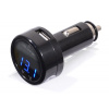 Adaptér USB 12V/24V, 2,1A autoadaptér, voltmeter, teplomer