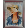 Dáma v klobúku - Ivónia Neveziová,originálny,ručne maľovaný obraz S (do veľkosti 45x45cm) Viac farieb
