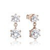 MINET JMAS0308RE01 - MINET Rose gold luxusní stříbrné náušnice s bílými zirkony