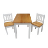 Detský jedálenský komplet MINI - biela + jelša - stôl + 2 stoličky