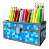 Organizér na písací stôl Pixely Kajawis na pastelky, modrý