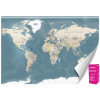 Fototapeta World Map Modrá Fototapeta do kancelárie KLEJ (Fototapeta World Map Modrá Fototapeta do kancelárie KLEJ)