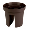 Kvetináč Strend Pro Modern Railing, na zábradlie, 25,5x28cm, hnedá