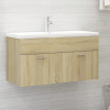 vidaXL Skrinka pod umývadlo, dub sonoma 90x38,5x46cm, kompozitné drevo - Hnedá - 15372-156989
