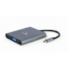 Gembird USB-C 6v1 multiport USB 3.1 + HDMI + VGA + PD + čtečka karet + stereo audio A-CM-COMBO6-01
