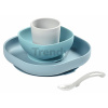 Jedálenská súprava Silicone Meal Set Beaba zo silikónu 4-dielna modrá pre bábätká od 4 mes