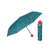 PERLETTI Dámský skladací dáždnik FANTASIA HEART / zelená, 26233