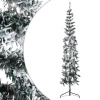 Úzky zasnežený umelý vianočný polovičný stromček 180 cm-ForU-344606