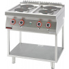 KROMET Elektrický sporák 4 kruhové platničky 4x2,6 kW na rámovom podstavci, 800x700x900 mm | KROMET, 700.KE-4.T