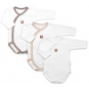 Rastúca výhodná sada, 3x Body pre bábätko Nature - béžová/taupe/biela Baby Nellys