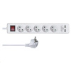 Prodlužovací kabel EMOS P1513RU s vypínačem – 5 zásuvek, 3m, bílý, 2× USB