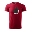 Sablio Tričko s potlačou Black cat WHAT? - červené 3XL