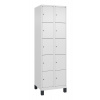 Skrinka C+P Cabo-Plus, 2 oddelenia po 5 políc, 600 x 500 x 1950 mm, biela, na nožičkách