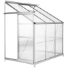 tectake 402469 skleník 192 x 128 x 202 cm - polykarbonátová prístavba k múru + základňa - priehľadná