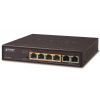 Planet FSD-604HP Switch, 4x PoE 802.3at 60W+ 2x 100Base-TX, VLAN, extend mód 10Mb/s do 250m, fanless, ESD