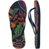 Havaianas Hav. Slim Tropical Salmon 35/36 Flip Flops Womens Dark Black 6/7