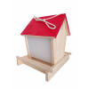 J.A.D. TOOLS Kŕmidlo vtáčí domček drevené + plast 21x16x20cm