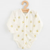 Dojčenské celorozopínacie body s dlhým rukávom z organickej bavlny New Baby Olivy Béžová 56 (0-3m)