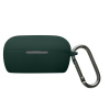 kwmobile silikonový obal na nabíjecí pouzdro sluchátek pro Bose QuietComfort Earbuds s ochranným držákem a karabinou, tmavě zelená (kwmobile Cover for Bose QuietComfort Earbuds Case - Silicone Cover f