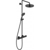 Duravit C.1 sprchová súprava nástenná s termostatom s dažďovou sprchou čierna C14280008046