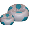 ABC CONNECT Sedací vak lopta 100x100 cm + podnožník sivá tyrkys
