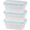 MagicHome Lunchbox set YH416 dózy obdĺžnikové, 3ks, 700ml, 172x115x71mm